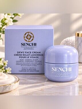 💙 SENCHI - Dewy Face Cream, New In Box, Heavy Glass Jar Made In England